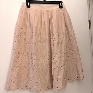 midi eyelet blush skirt